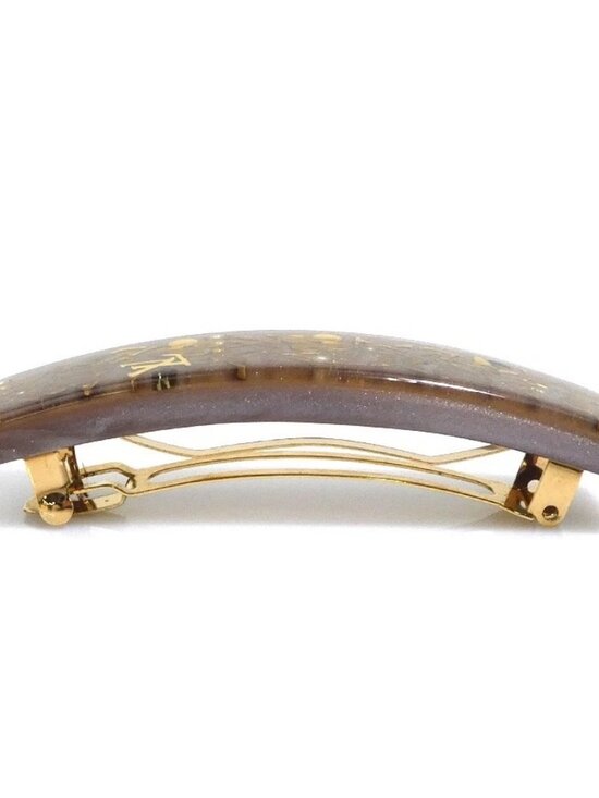 Auth LOUIS VUITTON Barrette Hair Clip Brown Resin/Goldtone - r10930g main image 4